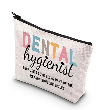 Imagem de BDPWSS Higienista dental bolsa de maquiagem higienista dental porque eu amo ser parte da razão pela qual alguém sorri DH presente de estudante, Higienista dental, À prova d'água