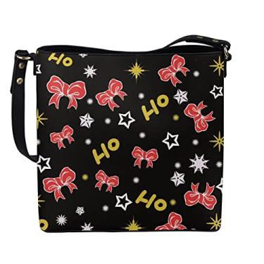 Imagem de HUGS IDEA Boho, bolsas femininas de couro, bolsa tiracolo, Preto Ho Ho Ho, Large