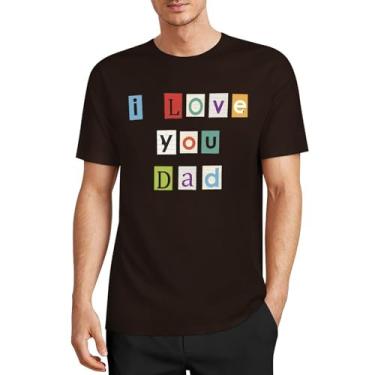Imagem de CHAIKEN&CAPONE Camiseta para o pai, um presente para o dia dos pais, 5GG, gola drapeada, manga curta, algodão, Marrom escuro, GG