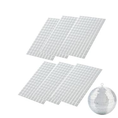 Imagem de Jimtinso Azulejos de Mosaico de Espelho Quadrados de Vidro Real Autoadesivos (10 x 10 mm, 6 Folhas, 900 Peças)