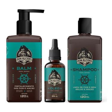 Imagem de Kit Shampoo Balm E Óleo Para Barba Don Alcides Calico Jack Kit shampoo balm e óleo para barba don alcides calico jack