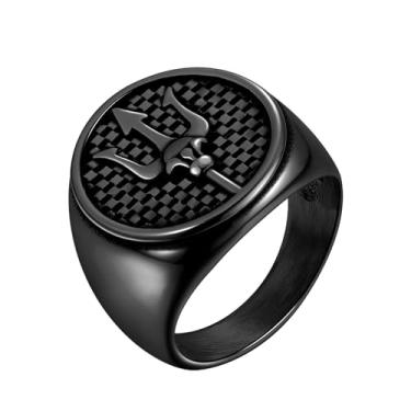 Imagem de Anéis Viking nórdicos masculinos - amuleto de aço inoxidável vintage nó celta nórdico Valknut runa deus Odin Mjolnir anel de dedo escandinavo martelo do Thor crânio guerreiro joia gótica para homens mulheres, 9, Aço inoxidável, Sem pedras preciosas