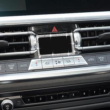 Imagem de ZSJO Acessórios de carro Bling Acabamento interior para console compatível com BMW 330 i 2020-2022/X3 2021-2022/430 2021-2022/X4 2022-2023/X5 2019-2023/X6 2020-2023 (moldura quadrada)