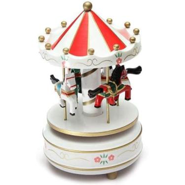 Imagem de Caixa de música personalizada Melhor presente de aniversário Carrossel musical Cavalo Carrossel de madeira Caixa de música Brinquedo infantil Jogo de bebê Presente de menina Caixa musical pr