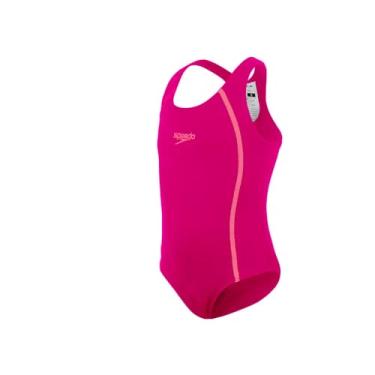 Imagem de Maiô Infantil, Speedo, Acqua Basic, Acquaplus Liso com Costas Nadador Fechada, tamanho 8 - Rosa