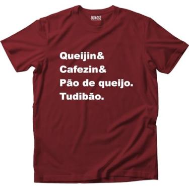 Imagem de Camiseta Algodão Masculina Minas Mineiro Queijin Cafezim Tamanho:M;Cor:Vinho