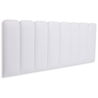 Imagem de Cabeceira Queen Estofada  Kit 8 Placas  Arredondada - Courino Branco