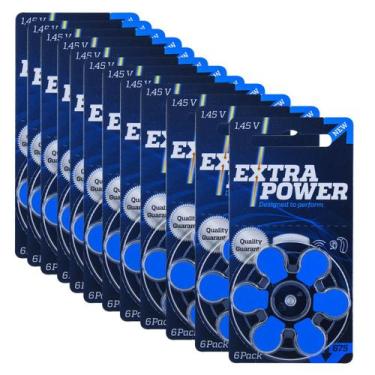 Imagem de Pilha Auditiva 675 Extra Power Bateria Pr44 Kit 72 Unidades