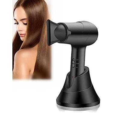 Imagem de Secador de cabelo sem fio para viagem, recarregável com bateria de 5000mAh, secador de cabelo leve e portátil, secador de cabelo com vento quente/vento frio de 3 velocidades, presentes para