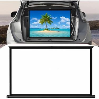 Imagem de Tela do projetor de mesa Manual Pull Down Tela de projeção de filme 20 "30" 40 "50" Mini tela portátil para suspensão de conferência, 0,67291666666667,30 polegadas