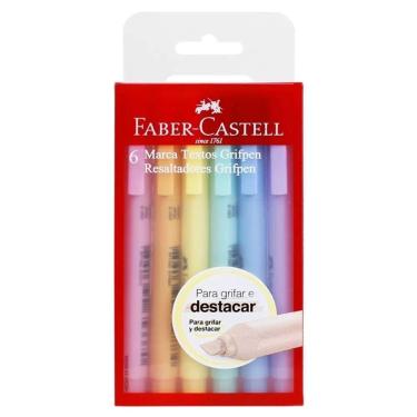 Imagem de Caneta Marca Texto Pastel Grifpen Estojo 6 Cores