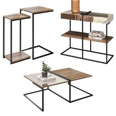 Imagem de Aparador Mesa Lateral E Centro Aurum Demolição Preto DHom