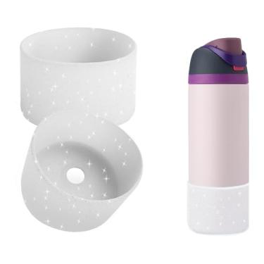 Imagem de FFIHTY Bota de silicone de atualização de 2 peças adequada para garrafa de água de aço inoxidável Owala 680 g 947 g 1,134 g FreeSip, Twist and Flip de aço inoxidável, garrafa de água amortecedora