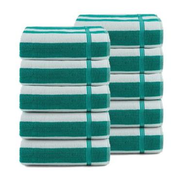 Imagem de Kit 30 Toalha Praia Piscina de Hotel Lufamar 80x150 450gr/m², VERDE