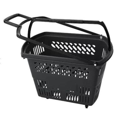 Imagem de KIT 5 Cestas Cestinhas de Compras Com Rodas Rodinhas 30Lts - JRMarketi