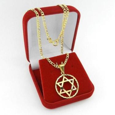 Imagem de Corrente Masculina 50cm 2mm + Estrela Folheada Ouro CR403 - WNBIJOUTER