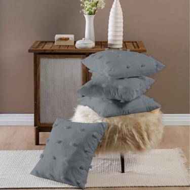 Imagem de Kit Capas De Almofadas 45cm x 45cm Poppy 04 Peças - BIA ENXOVAIS, Cinz