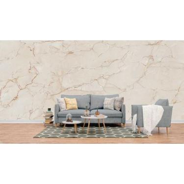 Imagem de Papel de Parede Painel 3D Mármore Porcelanato Bege 4M Auto Colante Lav