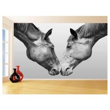 Imagem de Papel De Parede Animais Casal Cavalos Fazenda 3,5M Anm340 - Você Decor