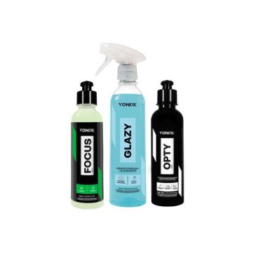 Imagem de Kit Limpa Vidros Vonixx Glazy Focus Opty Polimento e Protege