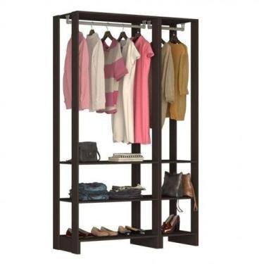 Imagem de Guarda-Roupa Closet 2 Peças com 2 Cabideiros e 6 Nichos Yes - Nova Mob