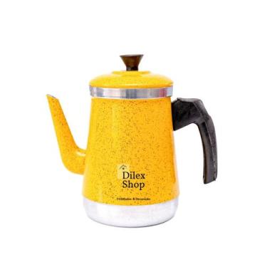 Imagem de Bule Com Bico Para Café Chá Leite Em Alumínio - DA ALUMINIOS, Amarelo