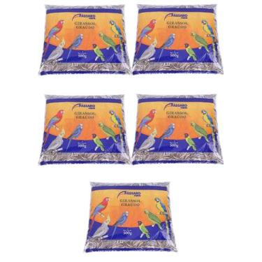 Imagem de Kit com 5 Unidades Ração PF para Pássaros Girassol Graúdo