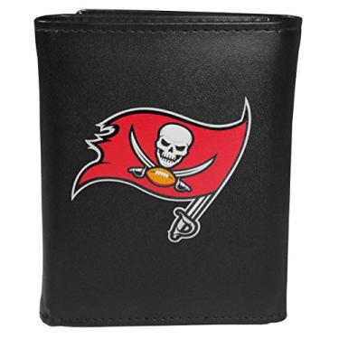 Imagem de Siskiyou Carteira esportiva NFL Tampa Bay Buccaneers dobrável com logotipo grande, preta