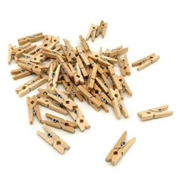 Imagem de Kit 36 Un Prendedores Pregadores Roupas Madeira - Aguia Branca