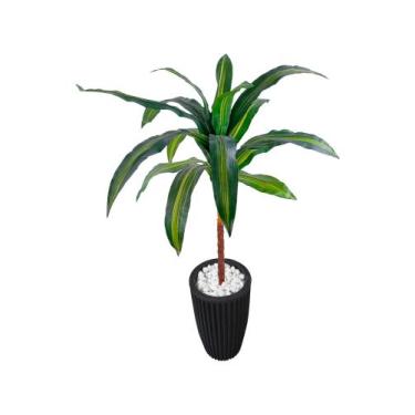 Imagem de Dracena Planta Artificial Muda Variegata Vaso Decorção - Flor de Menti