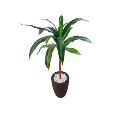Imagem de Dracena Planta Artificial Muda Variegata Vaso Decorção - Flor de Menti