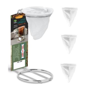 Imagem de Kit Coador Mini Para Café Chá Com Coador De Pano +3 Refil - Niquelart