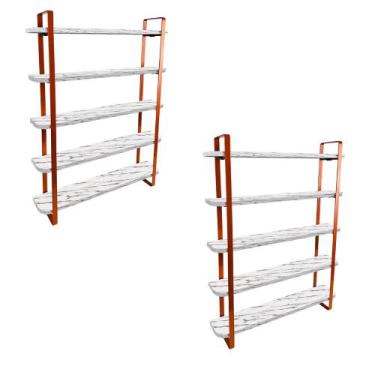 Imagem de kit com 02 Nicho Expositor Arusi 100 Esmaltes 5 Prateleiras - Loja da 