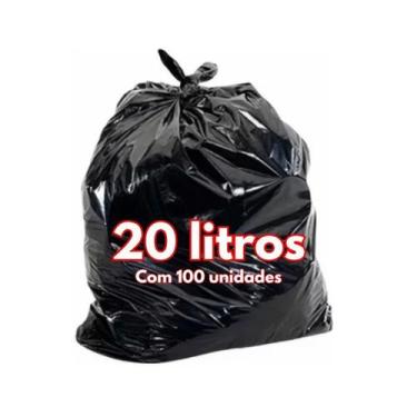 Imagem de Saco para Lixo 20 litros preto - 50 x60 - Pacote com 1,5 kg - 100 unid
