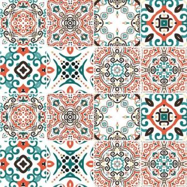 Imagem de Adesivo de Azulejo - Ladrilho Hidráulico - 10cm x 10cm - 16un - 328Azp