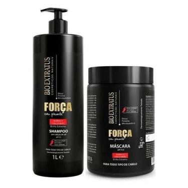Imagem de Força Com Pimenta Shampoo 1L + Máscara 1 Kg Bio Extratus