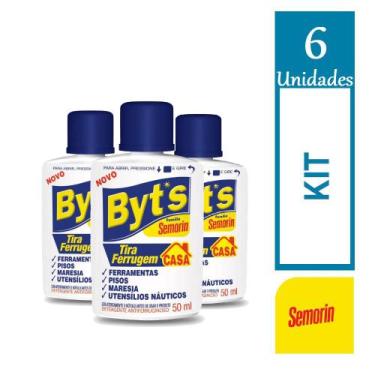 Imagem de 6 Semorin Tira Ferrugem Pisos Maresia Utensílios Naútico