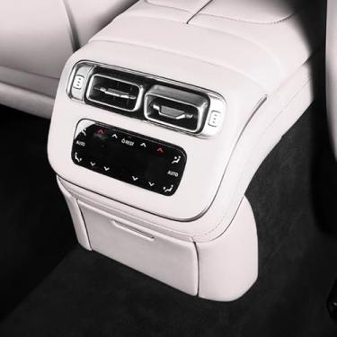 Imagem de Tampa de saída de ar condicionado para console central traseiro de couro de carro antiarranhões acabamento decorativo para Mercedes Benz S Class W223 2021-2024 S500 S450L S580 S63 AMG S560 Acessórios
