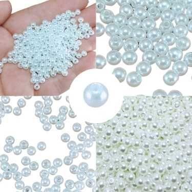 Imagem de 1000 PÇS 4MM Pérolas  c/ furo passante p/ bijuterias, colar, pulseiras