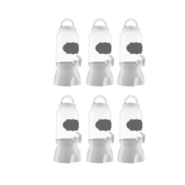 Imagem de Kit 6 Suqueira Com Suporte E Torneira 3,6lt Lousa Multiuso (Branco)