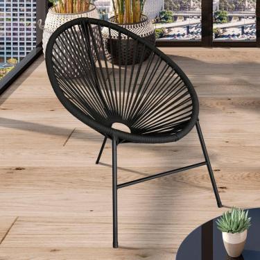 Imagem de Cadeira Acapulco Em Aço Carbono E Corda Náutica Preto