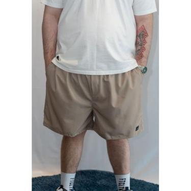 Imagem de Bermuda Short Masculino Plus Size Lisa Caqui com Elástico - Warden, Be