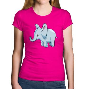 Imagem de Baby Look Algodão Elefante Bebê - Foca na Moda, Rosa, P