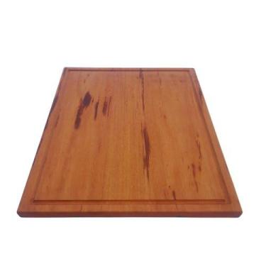 Imagem de Tabua De Churrasco Carne Corte Madeira Maciça Grande 60x50cm - Ligna D
