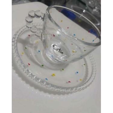 Imagem de Xícara com pires Personalizada pintada a mão 90ml - Hauskraft, a cor a