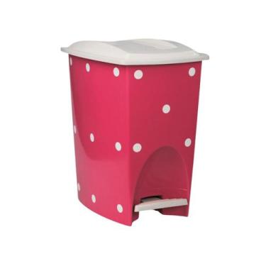 Imagem de Lixeira Plástica Cesto de lixo com Tampa e Pedal 7 Litros Colorida Dec