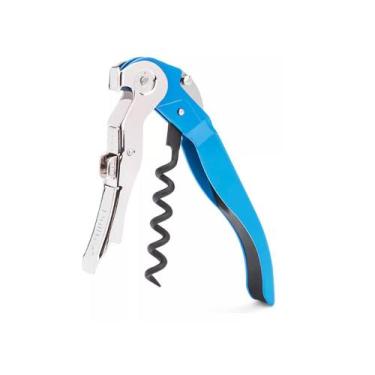 Imagem de Abridor de Garrafa Saca-Rolha Dois Estágios Pulltex ClickCut, Azul Cla