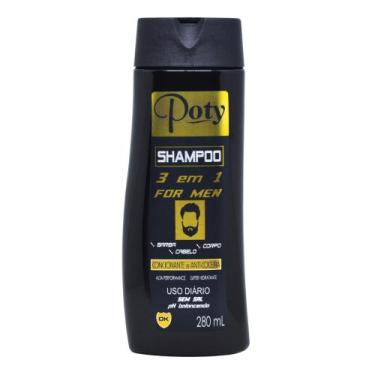 Imagem de Shampoo 3 em 1 Barba Cabelo e Corpo Poty Men 280 ml - Poty Cosméticos