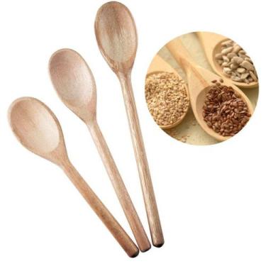 Imagem de Kit 3 Colheres De Pau Madeira Cozinha Envio Imediato