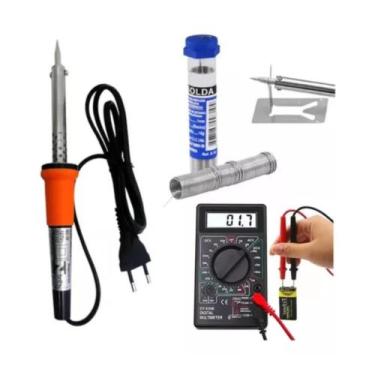 Imagem de Ferro De Solda 60w Misaki 110v + Multimetro + Solda Estanho - Império